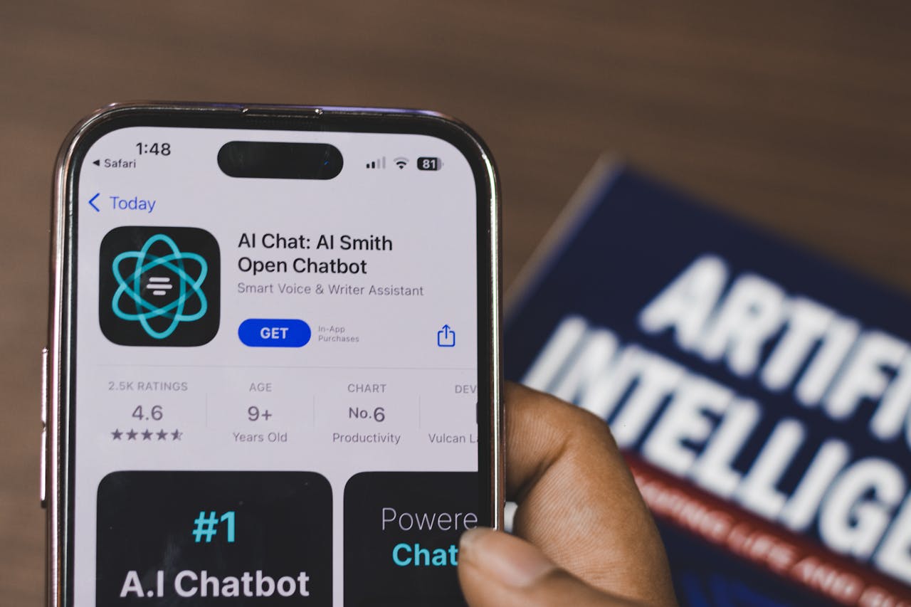 Image of AI chatbot on phone