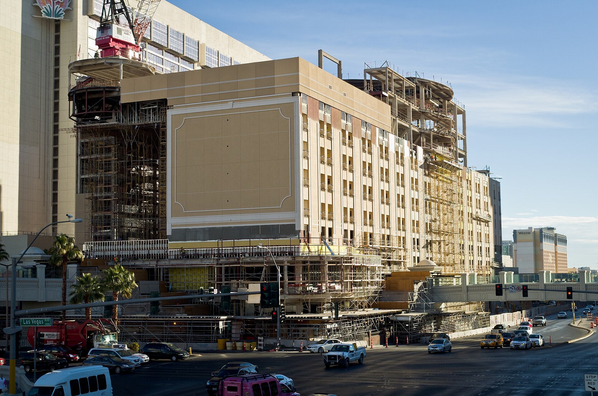 Cromwell Las Vegas under construction on the Strip in 2014, the property now home to the Vanderpump Hotel