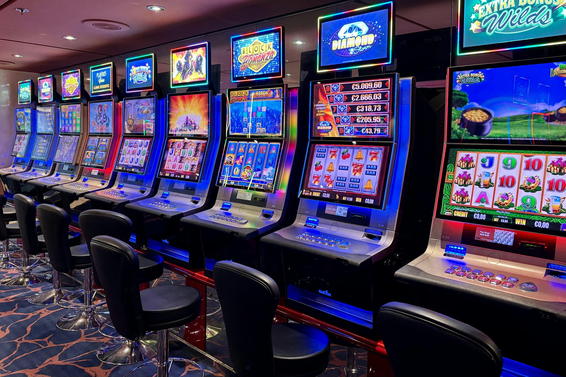 A Row of Slot Machines