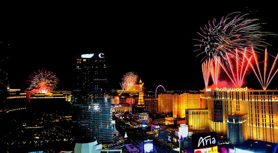 Fireworks over the Las Vegas Strip