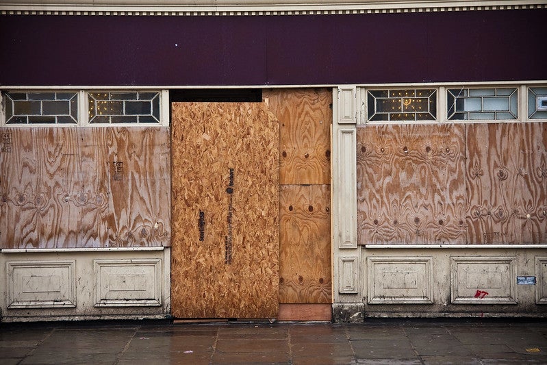 Boarded up shop Image of a boarded up shop