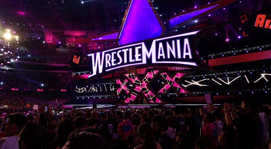 WrestleMania XXX stage inside the Mercedes-Benz Superdome in New Orleans during the WWE event on April 6, 2014