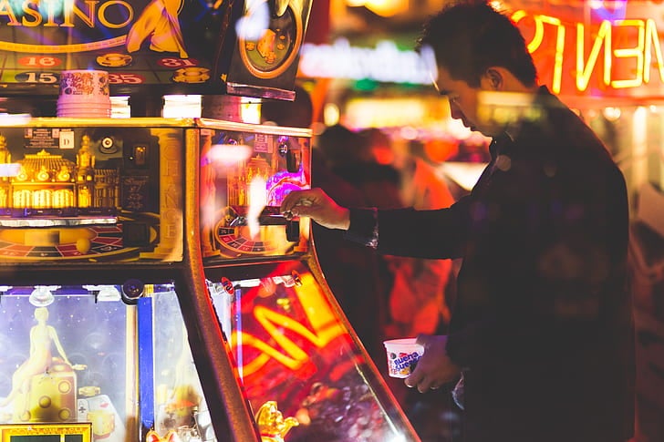 Someone Playing a Gaming Machine