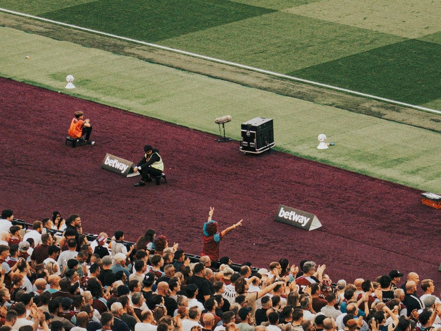Advertising banners at a UK football match