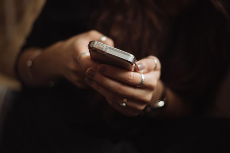 Person using a smartphone