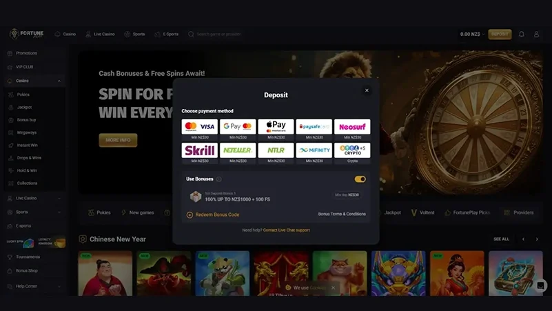 Fortune Play screenshot deposit options Fortune Play screenshot deposit options