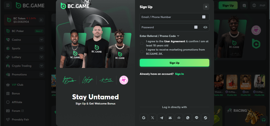 BC Game Sign Up