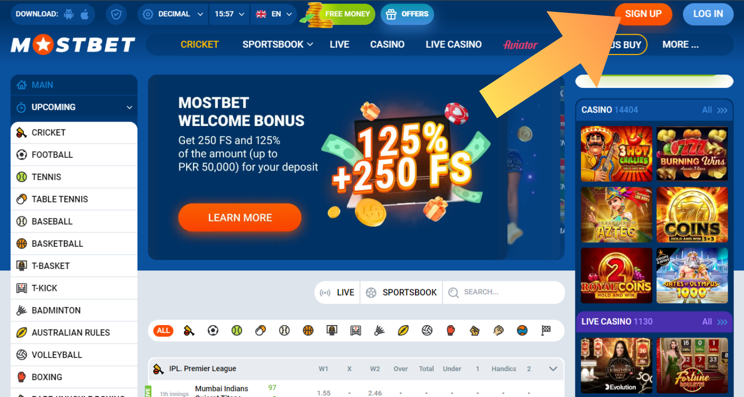 mostbet registracion step 1