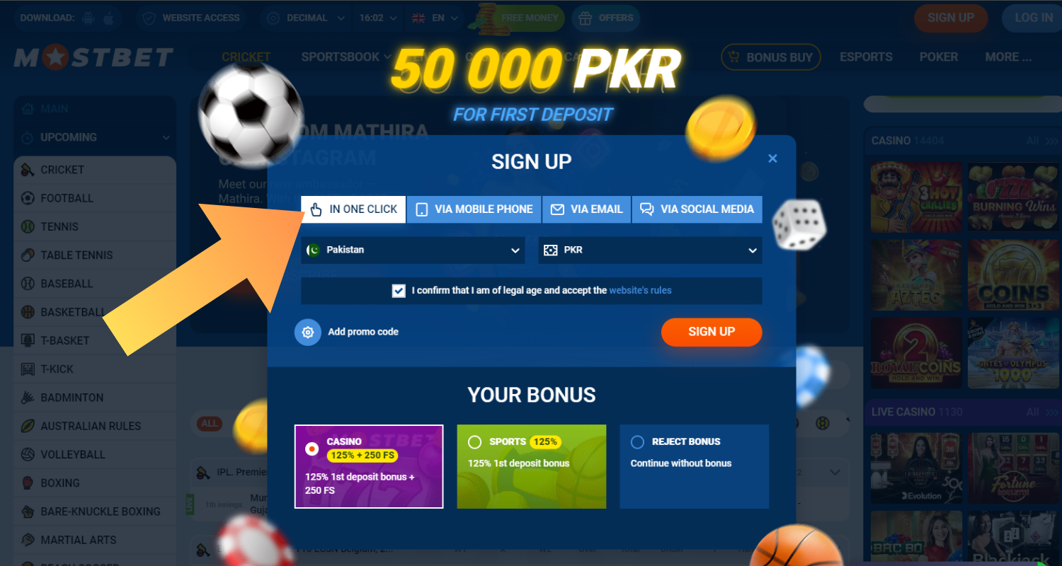 mostbet registracion step 2