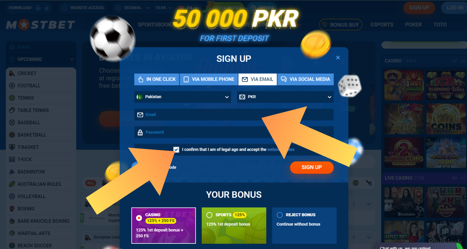 mostbet registracion step 4