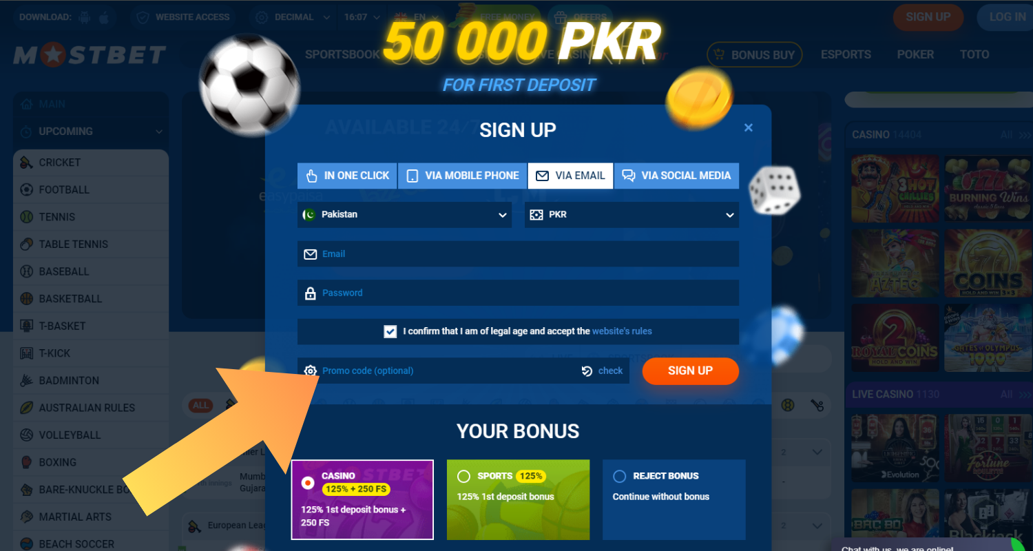 mostbet registracion step 5