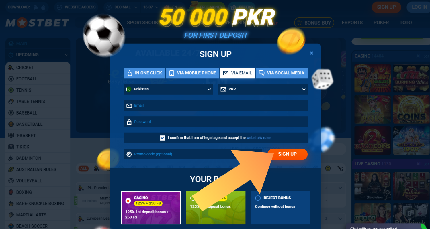 mostbet registracion step 6
