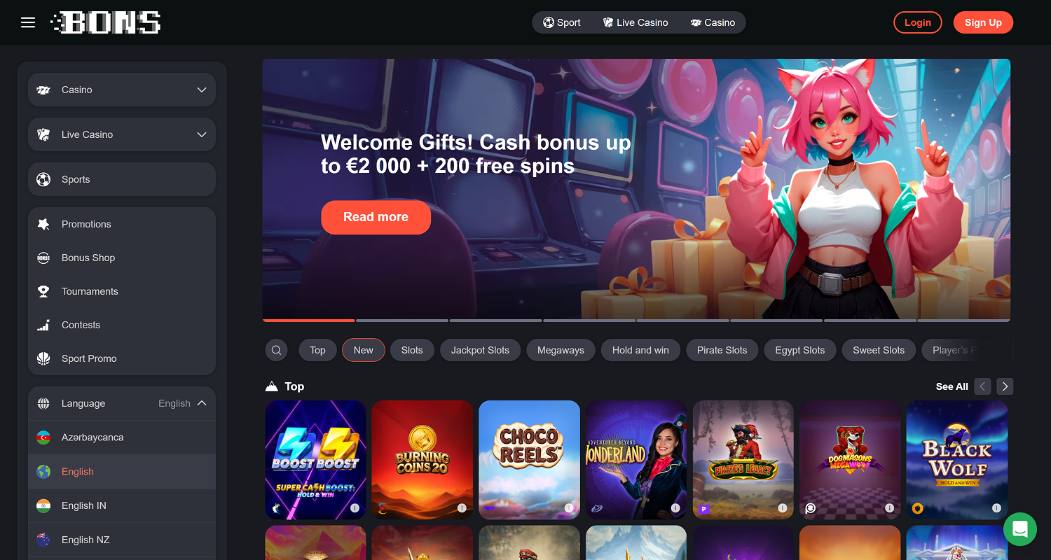 Visit the Bons website to create an account