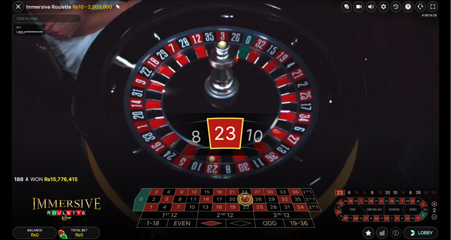 Collect your winnings and continue playing Live Roulette