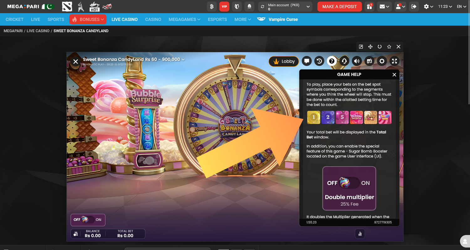 Choose one of the Live Game Shows games and learn the rules