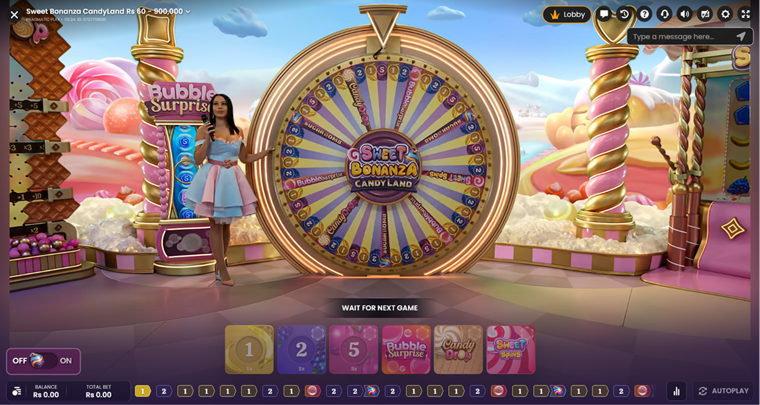 Place a bet on your chosen Live Game Show