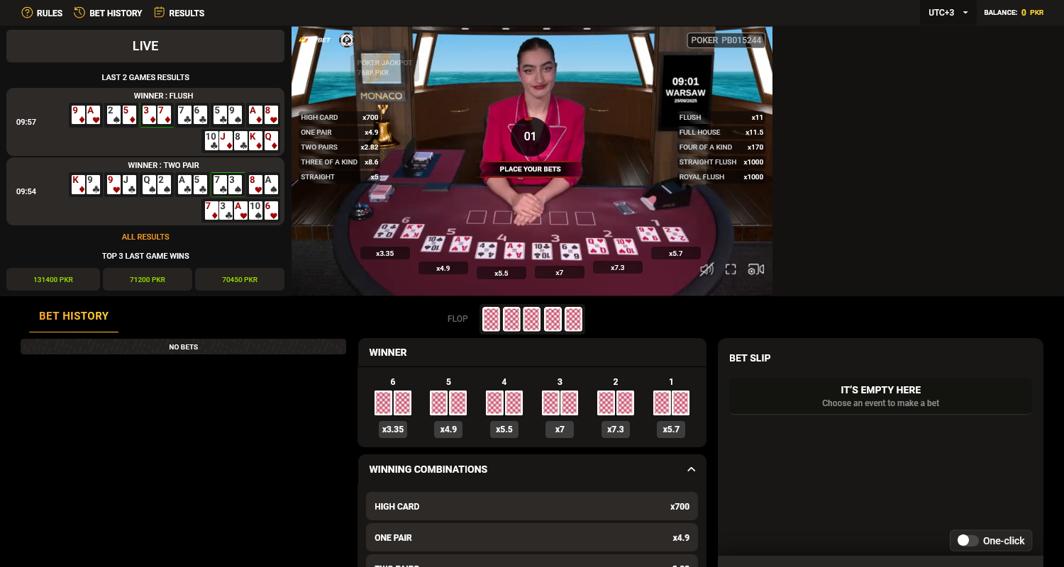 Play poker online at Pakistani casinos