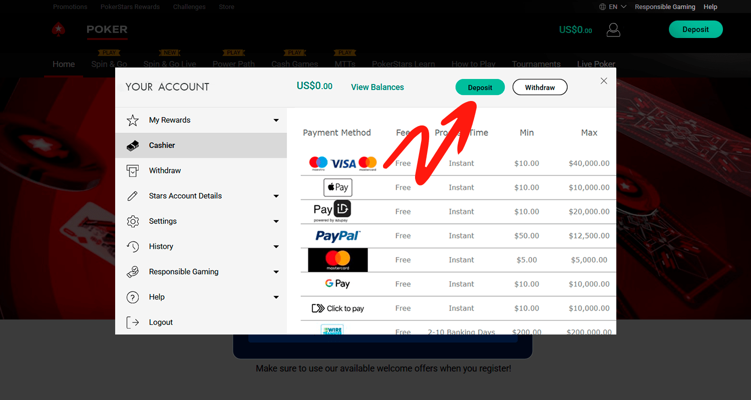 Pentru a juca 20 Burning Hot fă un depozit