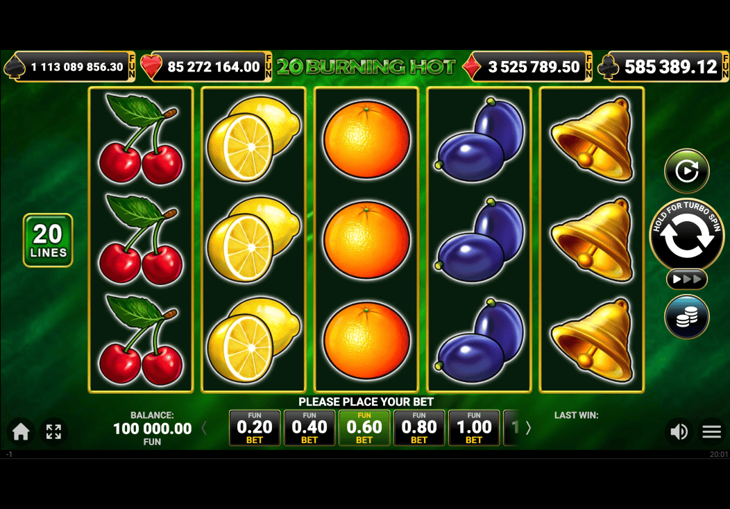 20 Burning Hot demonstrație