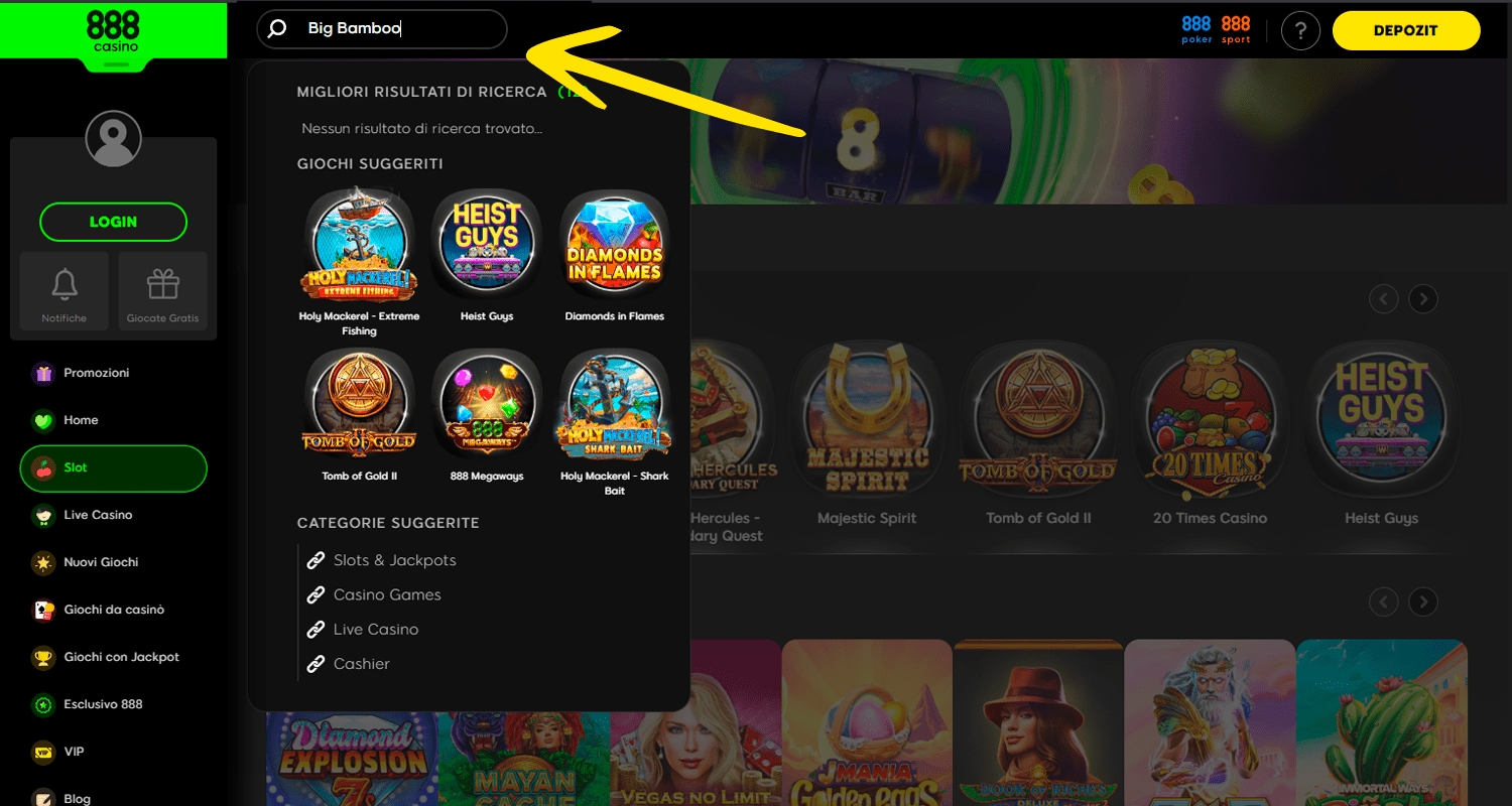 Găsiți Big Bamboo în căutarea dvs. în cazinou