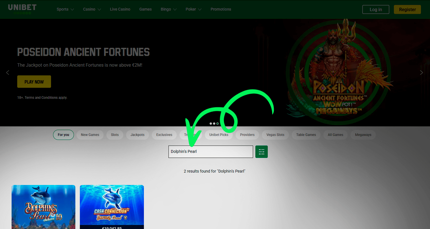 Găsiți Dolphin's Pearl în căutarea dvs. în cazinou