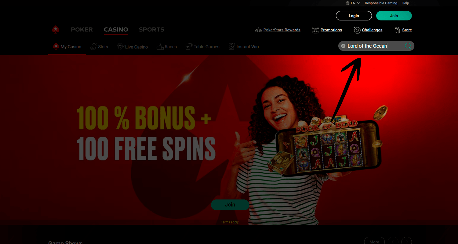 Găsiți Lord of the Ocean în căutarea dvs. în cazinou