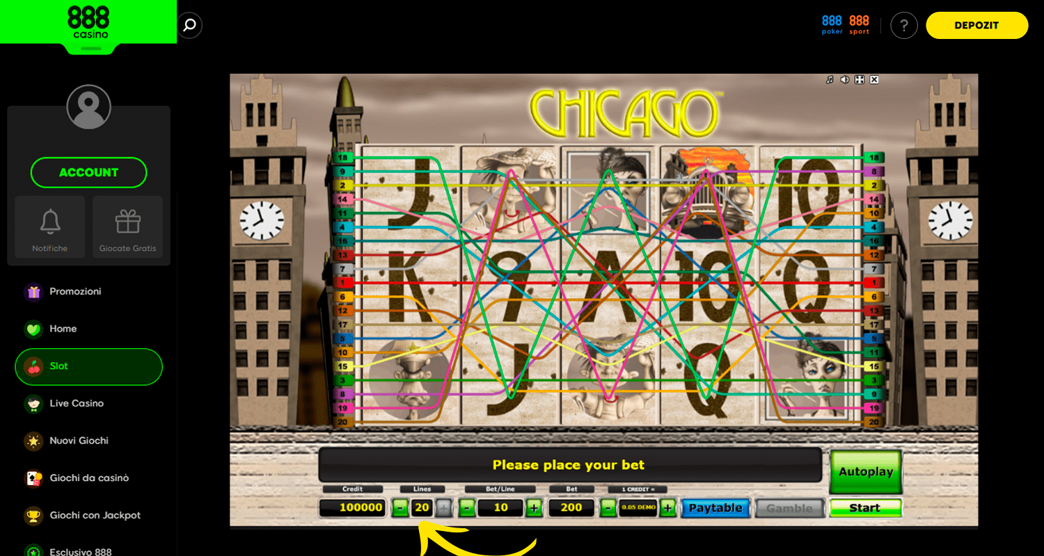 Alege suma pariului tău la sloturile Chicago