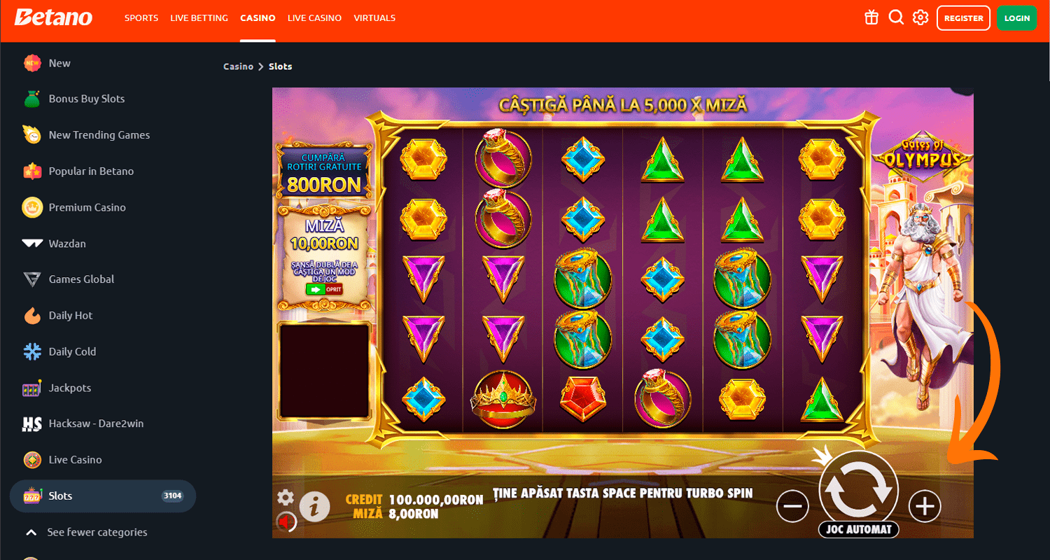 Pariați și începeți să jucați Gates of Olympus