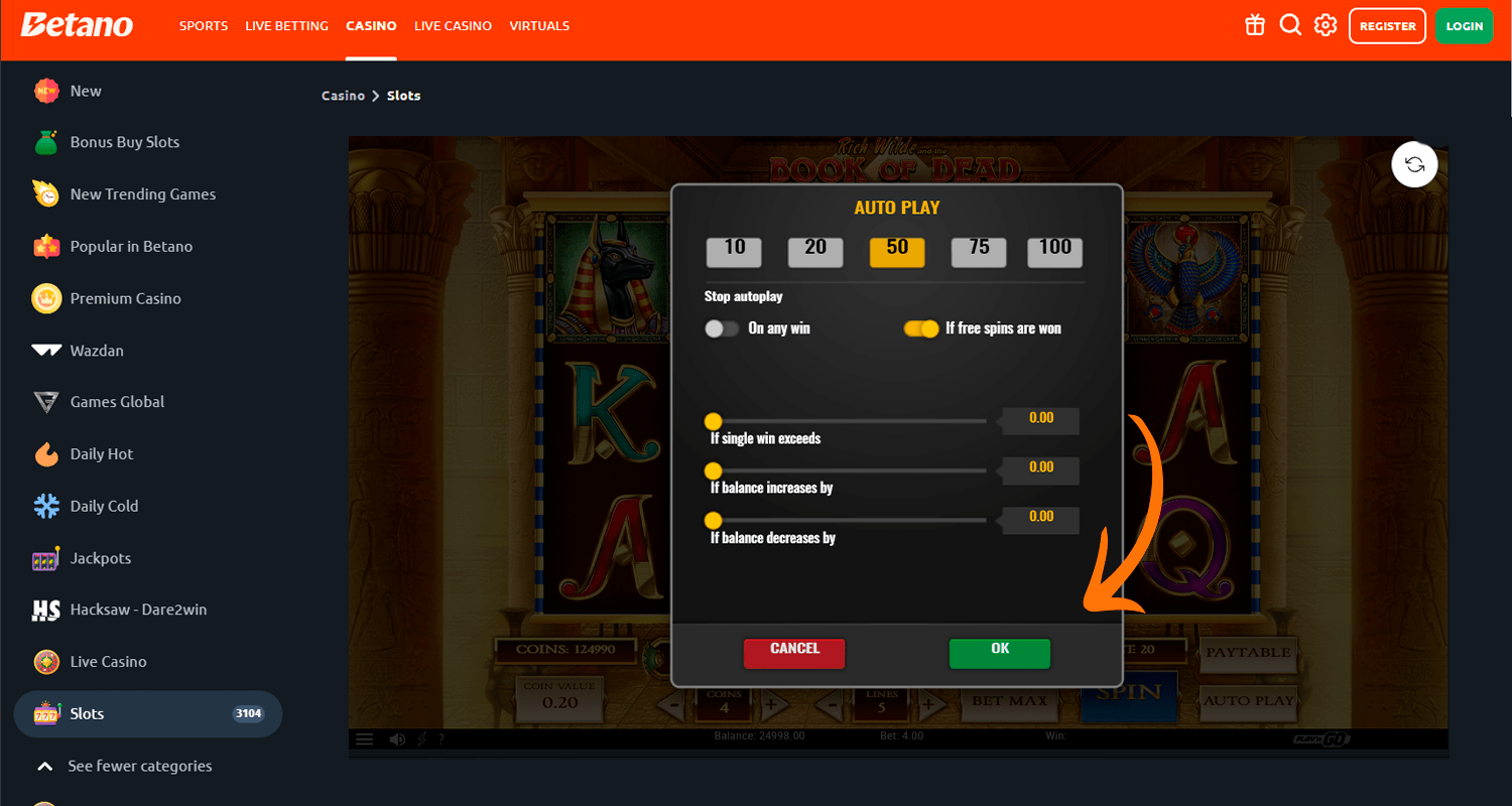 Puteți activa jocul automat în sloturile Book of dead