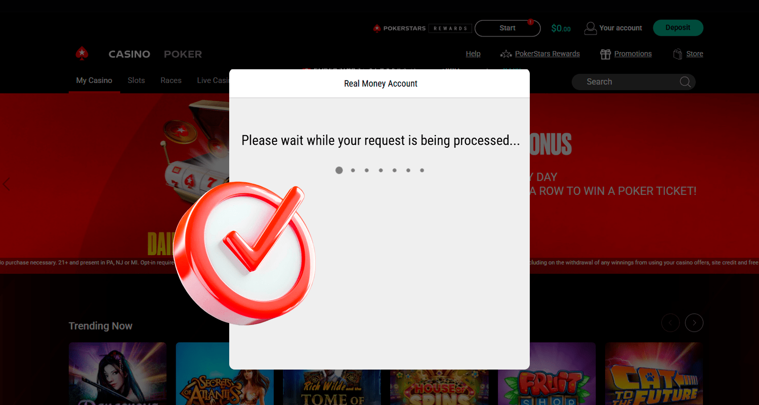 Așteptați confirmarea pentru depozitul Visa