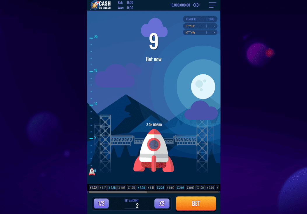 Cash or Crash demonstrație