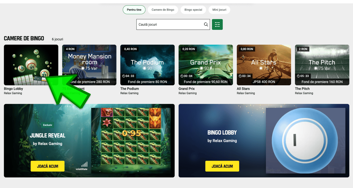 Găsiți un joc Bingo la un cazinou online