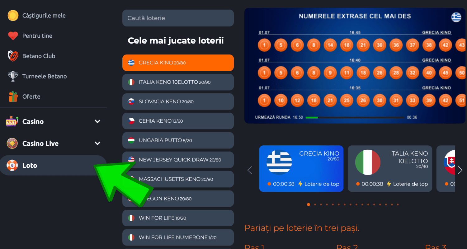 Găsiți un joc Loteriile la un cazinou online