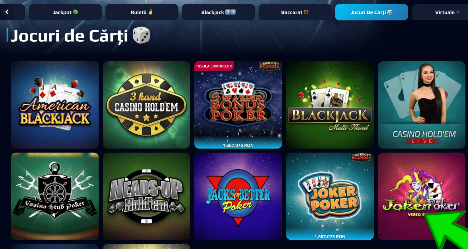 Găsiți un joc de poker