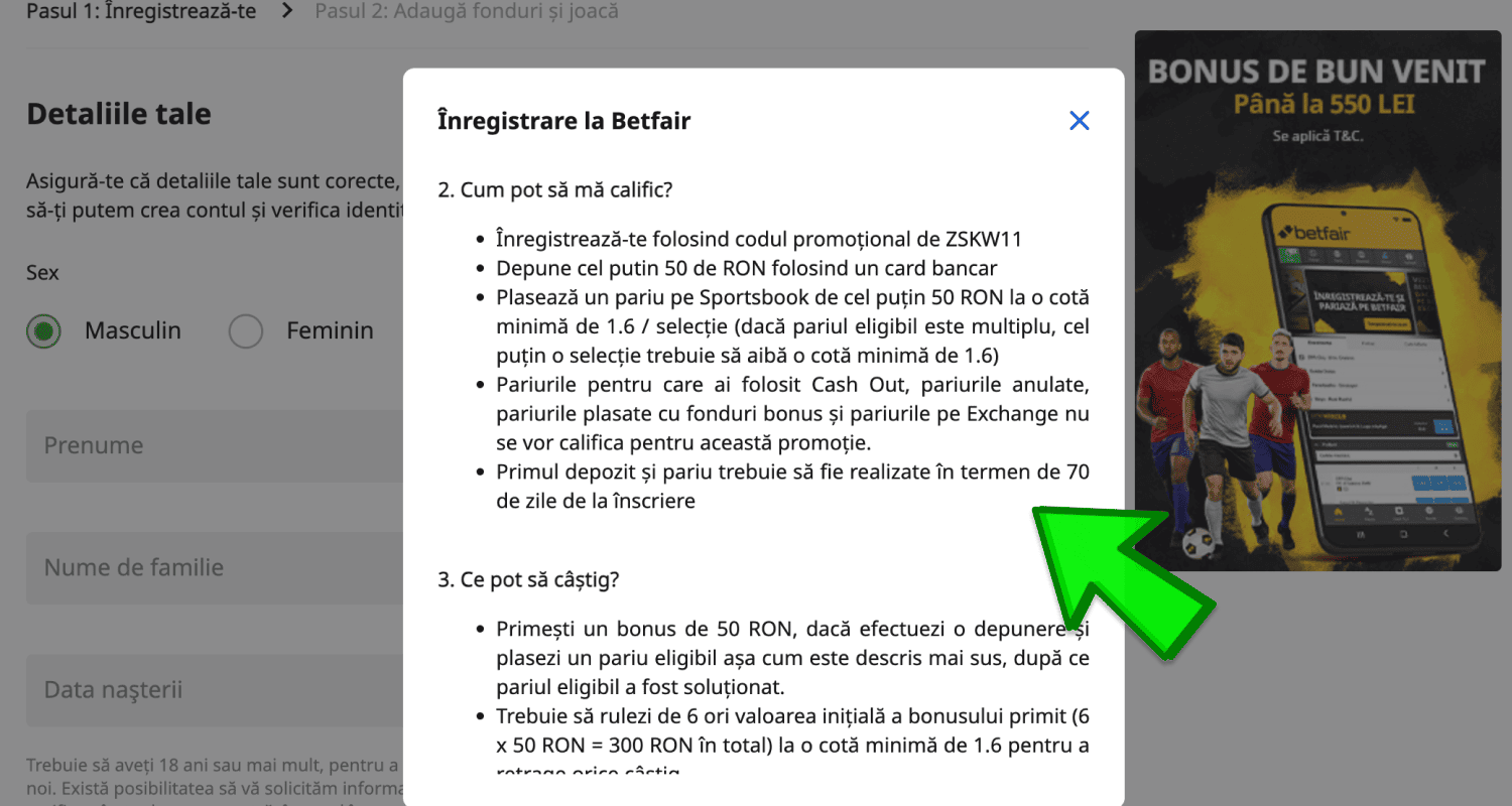 Utilizați bonusul strict în conformitate cu regulile