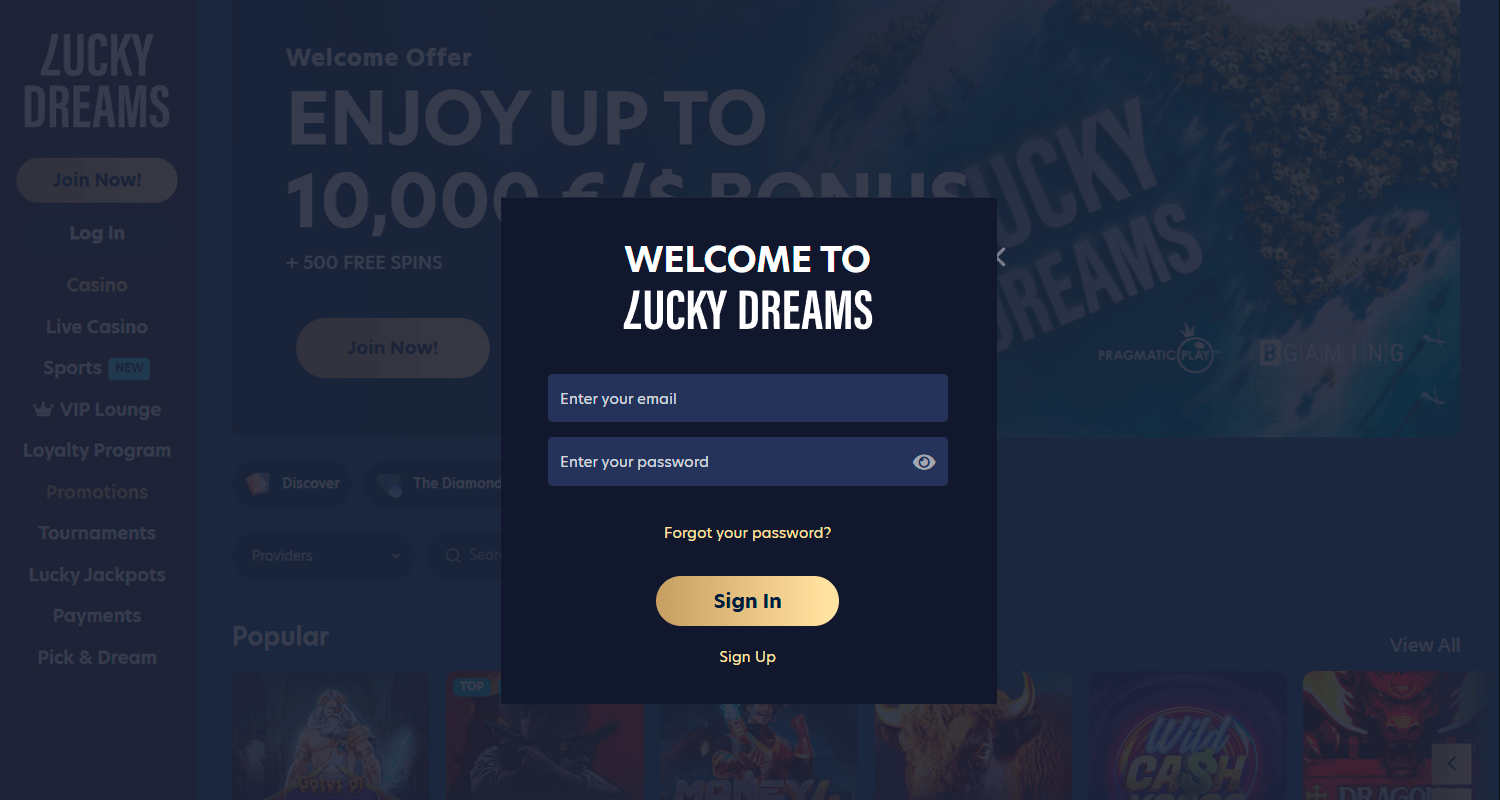 Conectați-vă la contul dvs. la cazinoul selectat Apple Pay