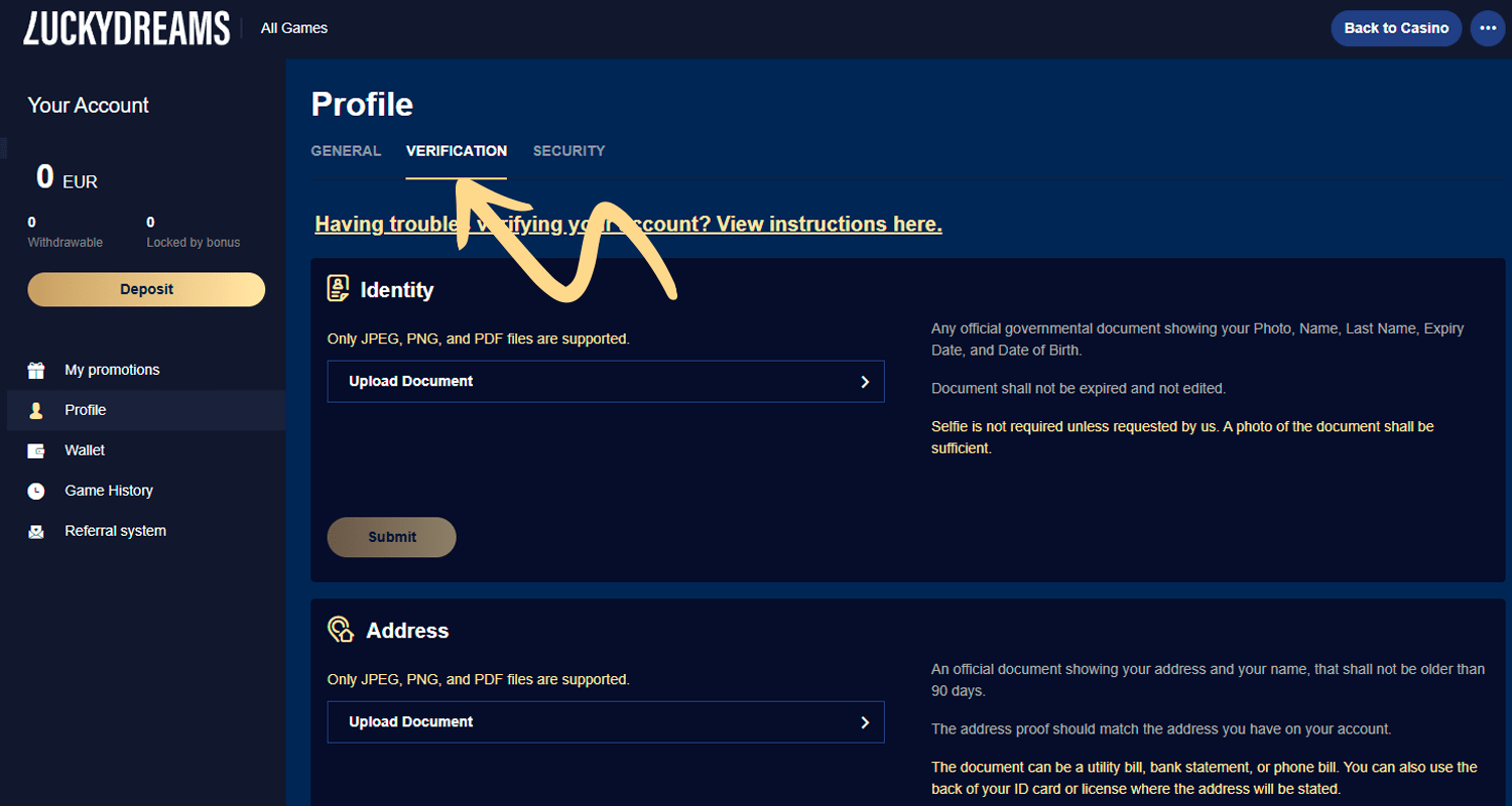 Verificați verificarea contului în avans
