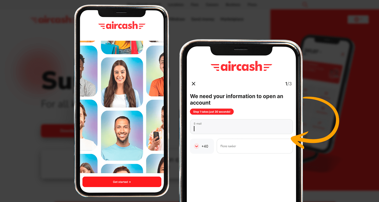 înscrieți-vă la aplicația Aircash