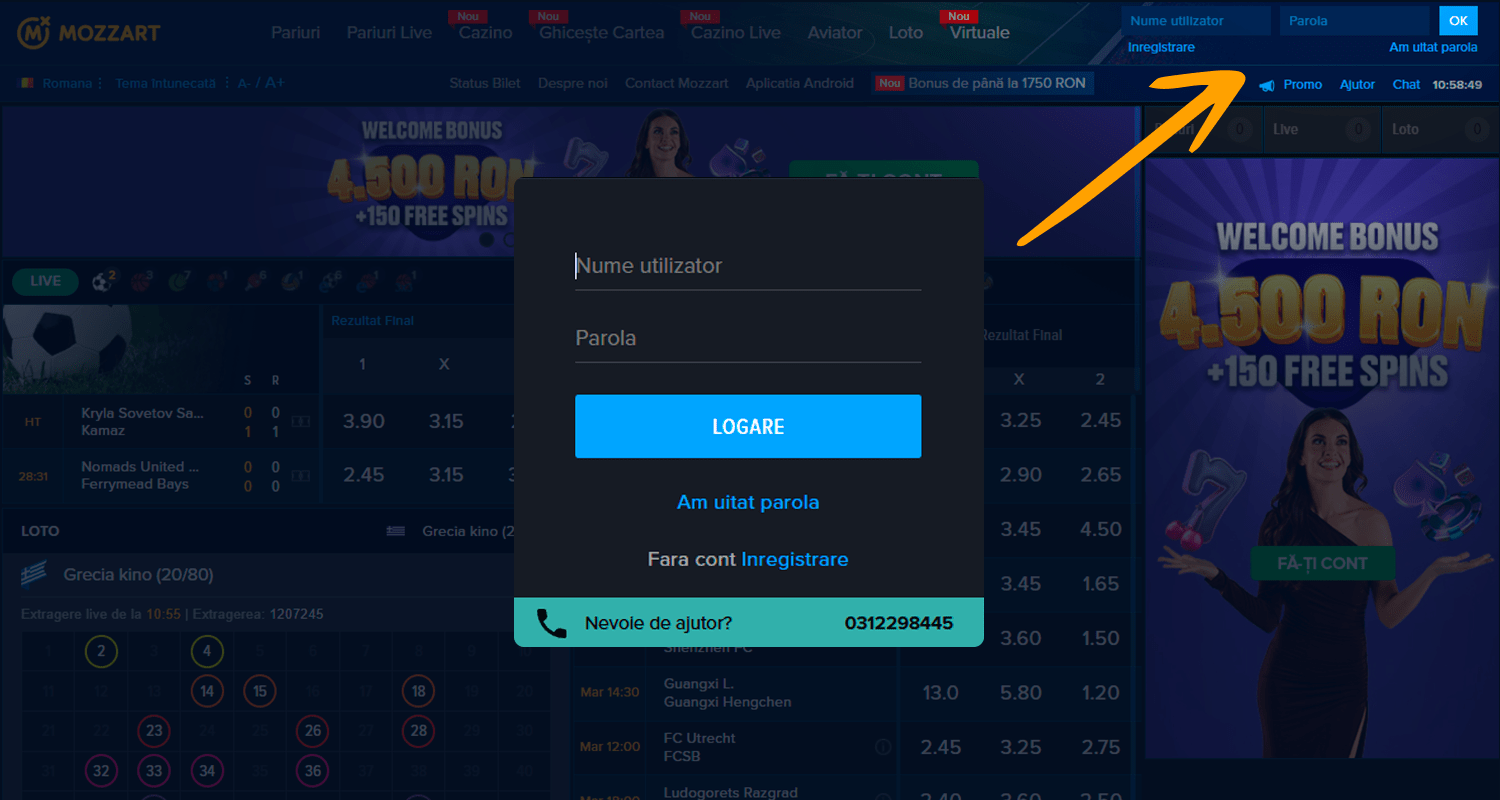 Conectați-vă la contul dvs. de cazinou pentru a depune cu Abon