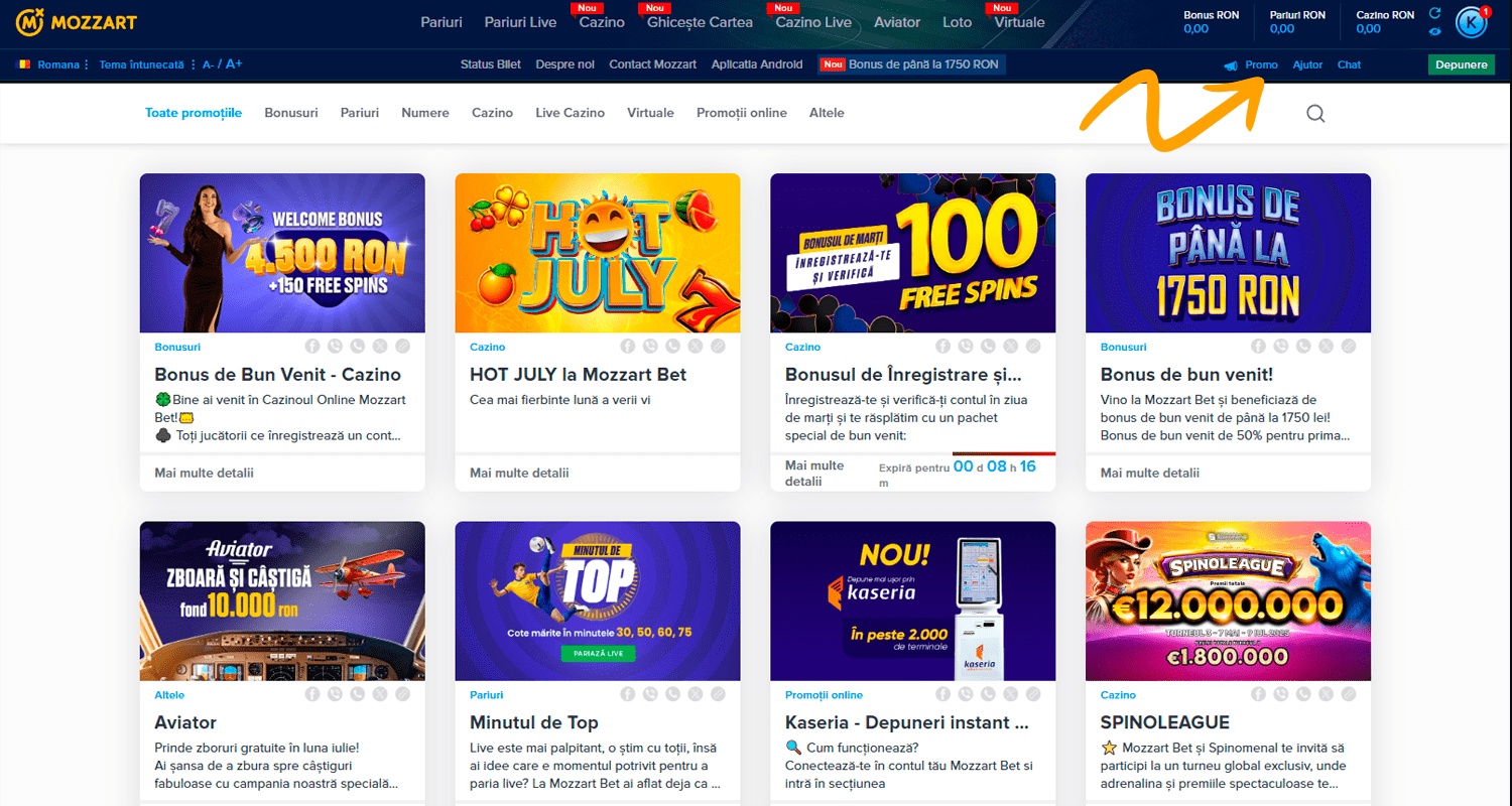 Verificați promoțiile bonusului „Abon”