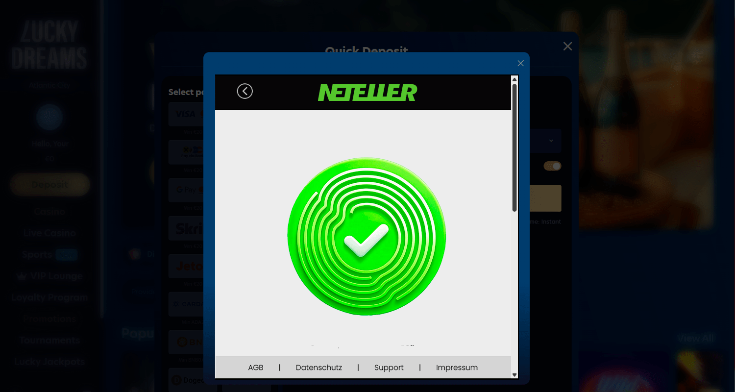 Verificarea plății prin Neteller