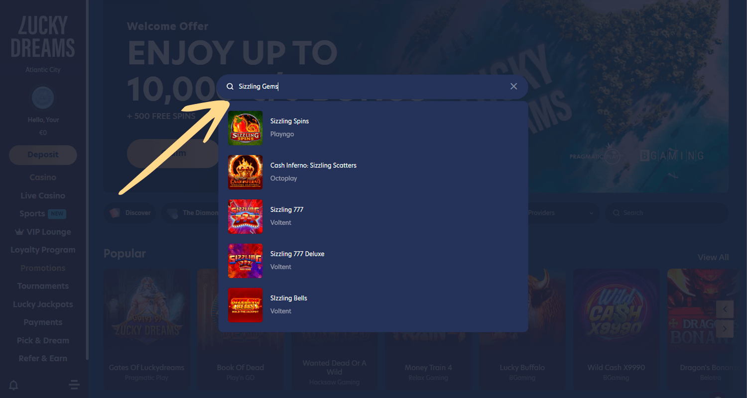 Găsiți Sizzling Gems în căutarea dvs. în cazinou