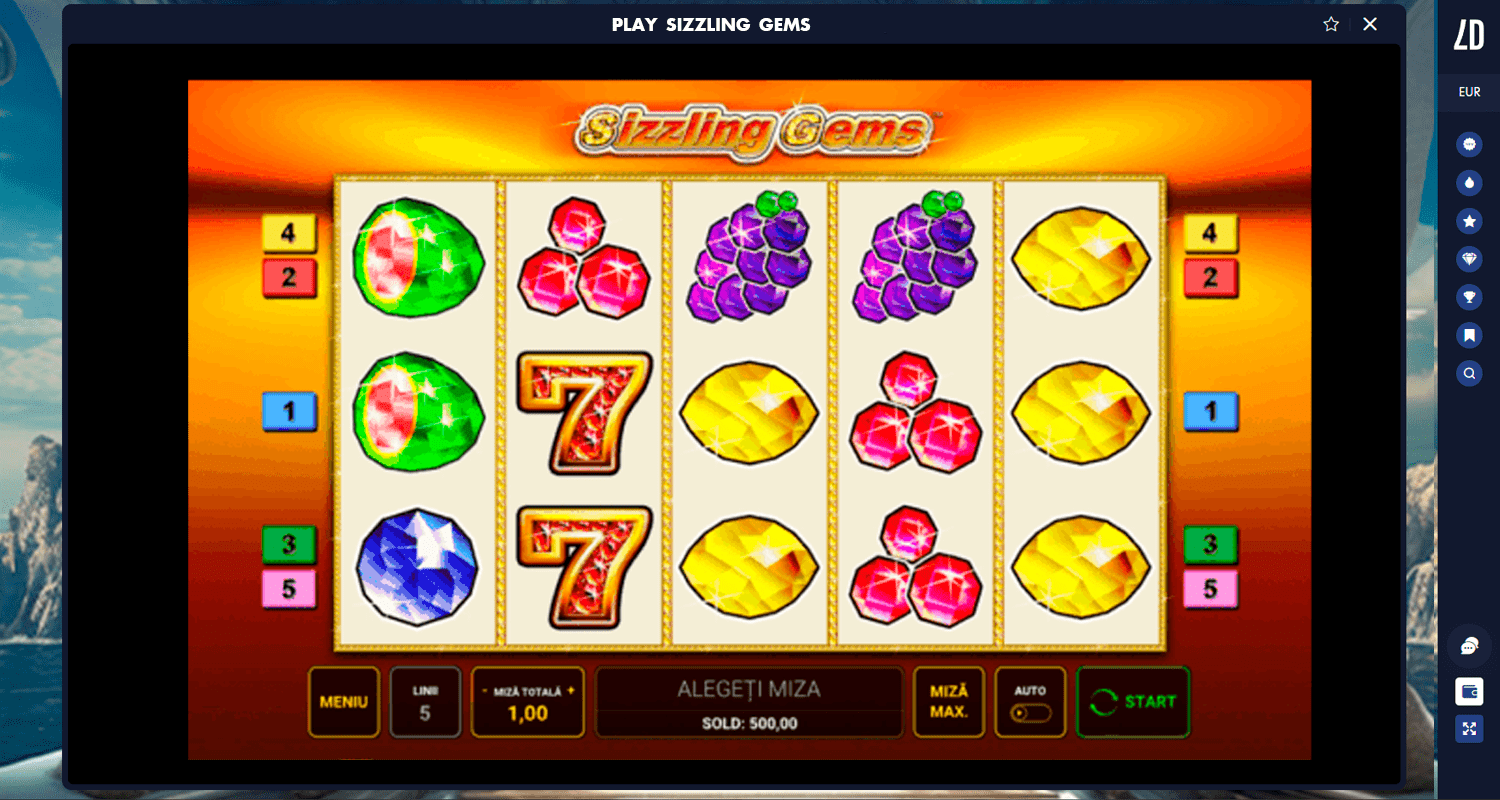 Pariați și începeți să jucați Sizzling Gems