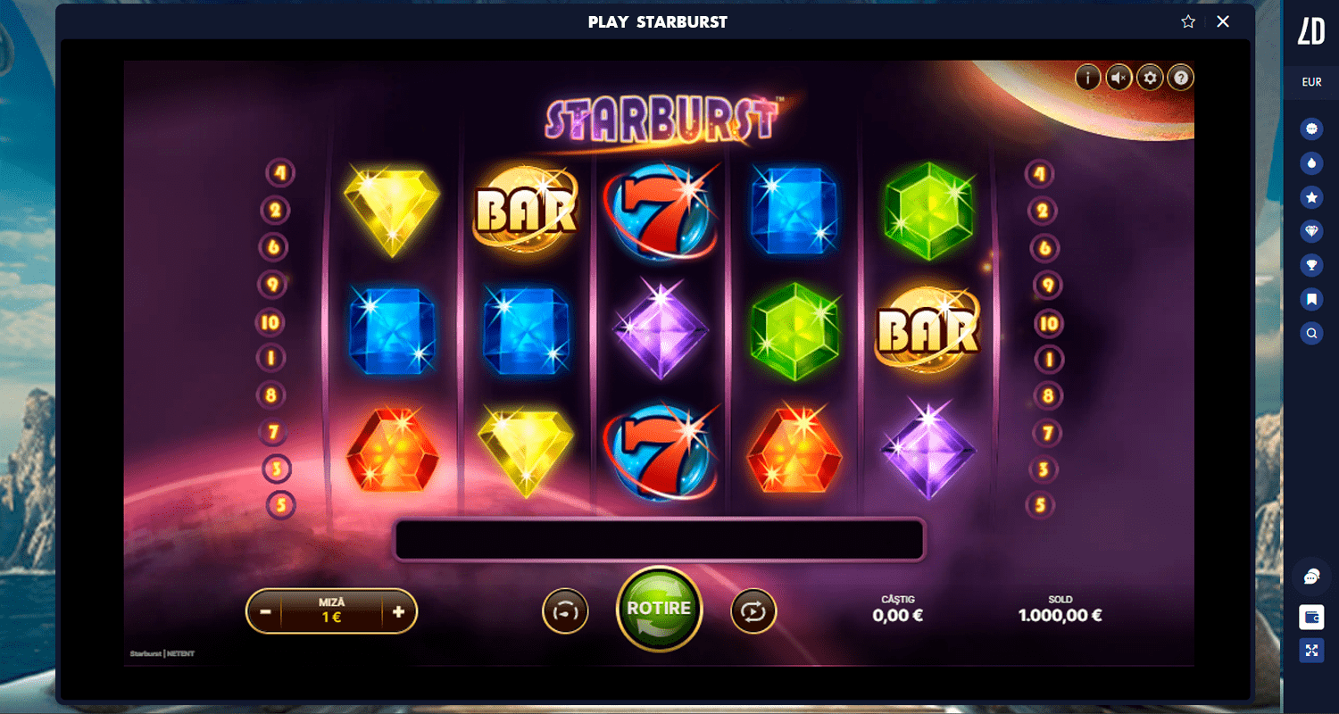 Pariați și începeți să jucați Starburst