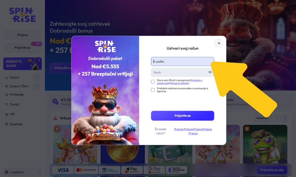Izpolnite osnovne podatke
