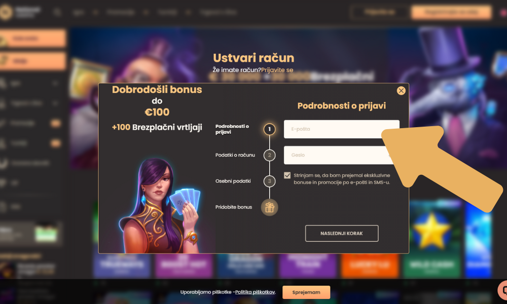 Vnesite svoje osebne podatke