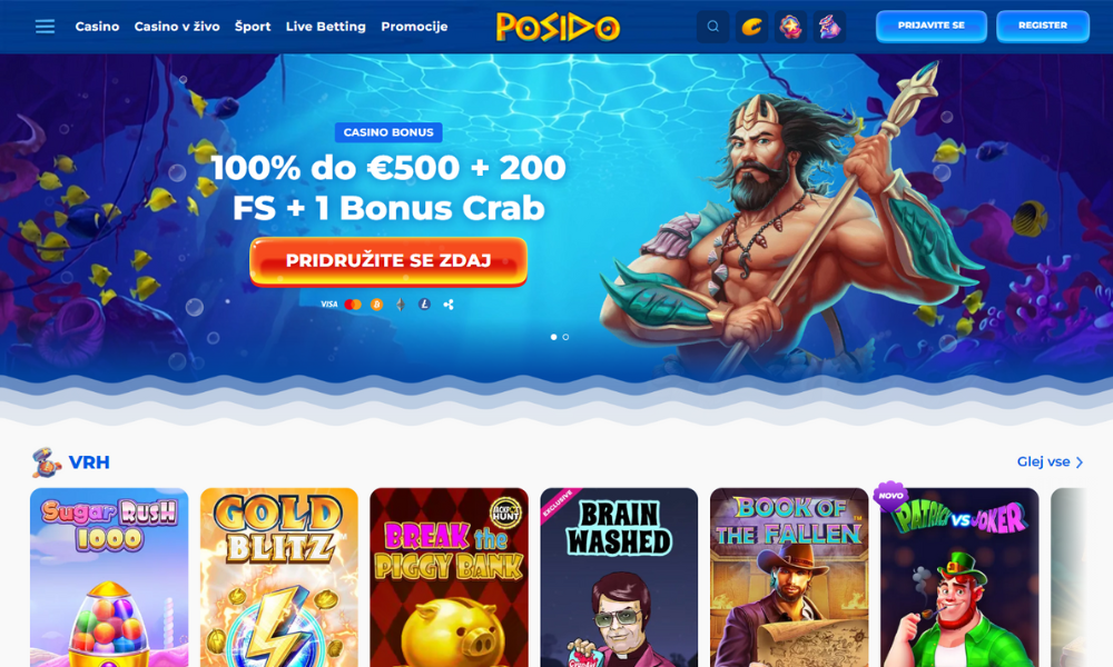 Obiščite uradno spletno stran kazinoja Posido Casino