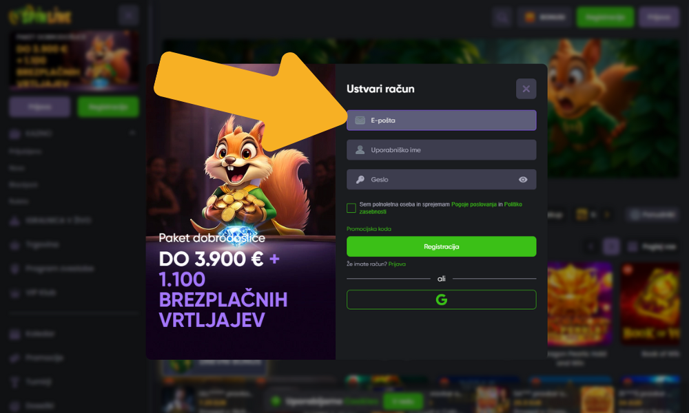 Izpolnite obrazec