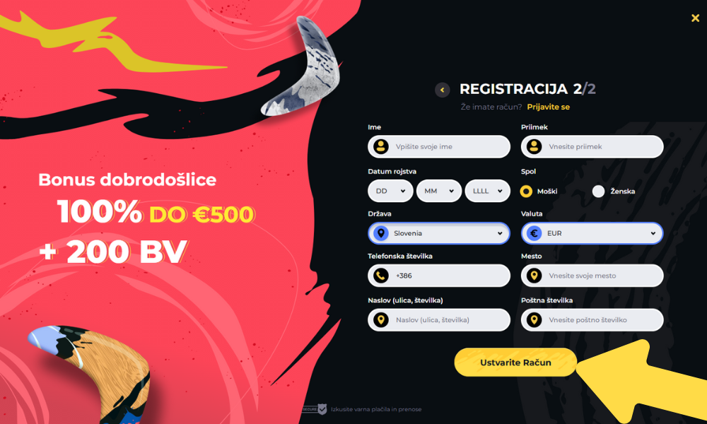 Zaključite registracijo