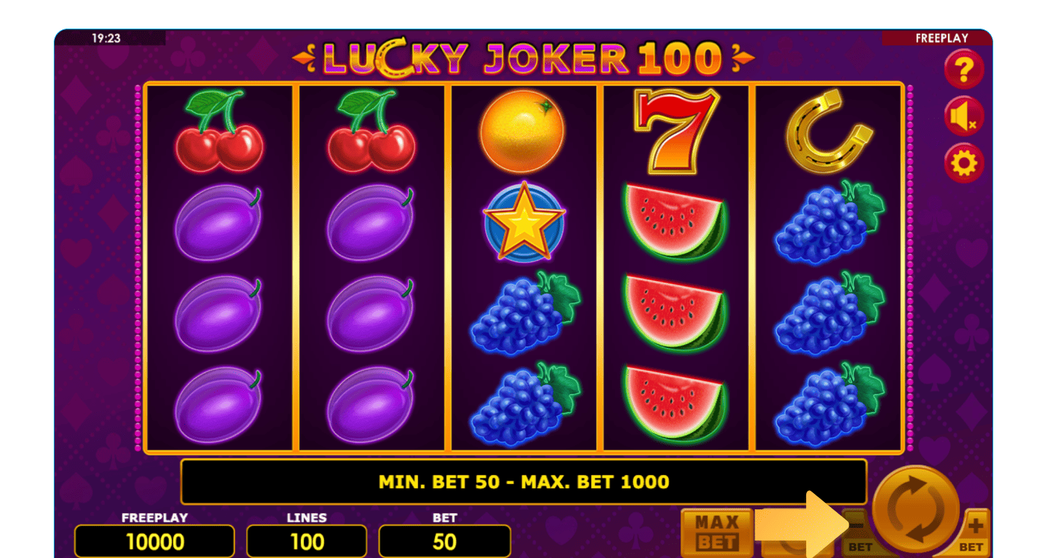 Nastavite znesek stave v igri Lucky Joker na spletni strani slovenskih spletnih igralnic